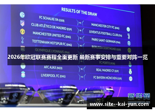 2026年欧冠联赛赛程全面更新 最新赛事安排与重要对阵一览
